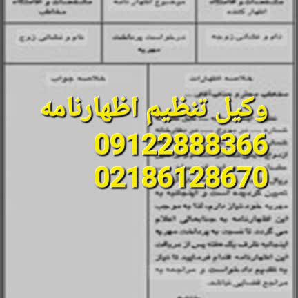 وکیل تنظیم اظهارنامه بسیار خوب عمل می کند.